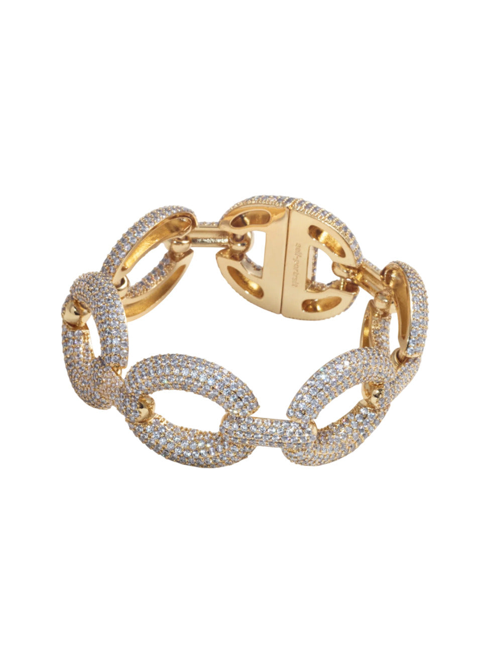 Gold crystal link bracelet