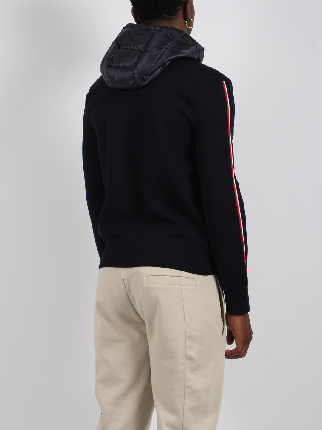 Padded wool hoodie