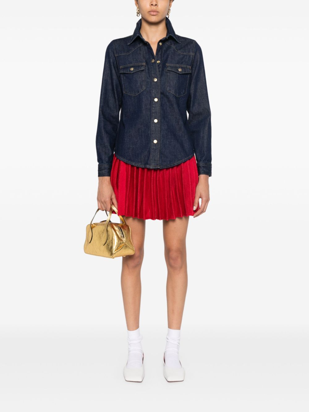 Pleated mini skirt