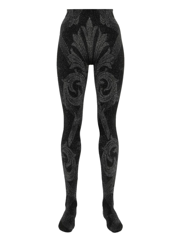 Wolford x ETRO metallic jacquard effect tights