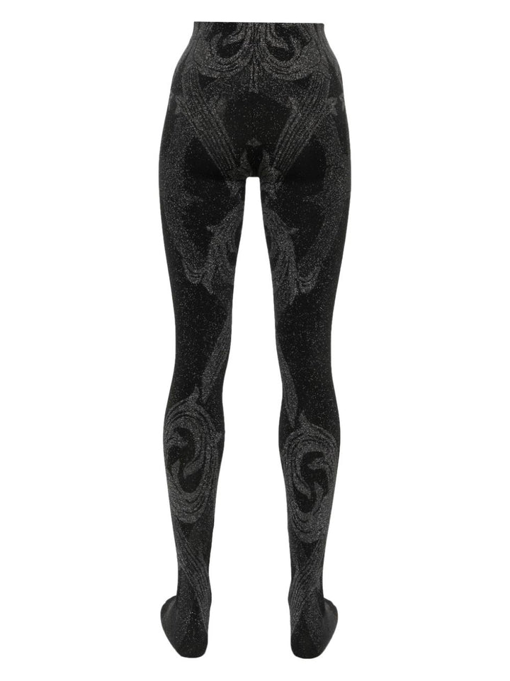 Wolford x ETRO metallic jacquard effect tights