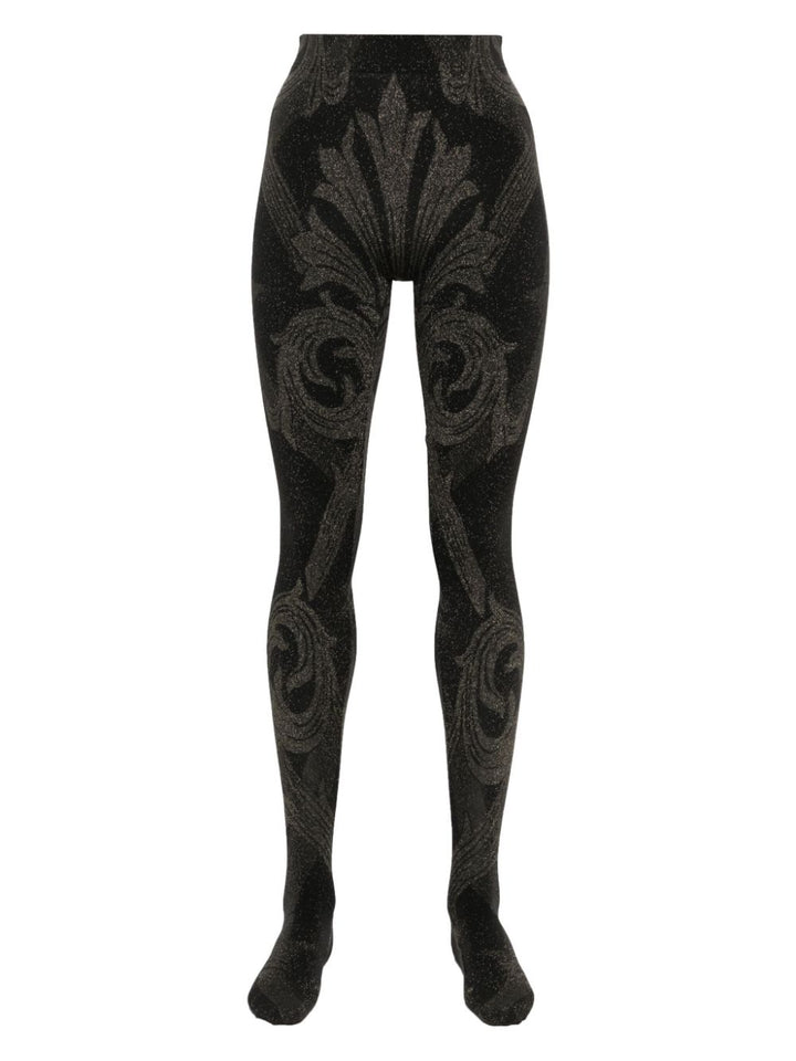 Wolford x ETRO metallic jacquard effect tights