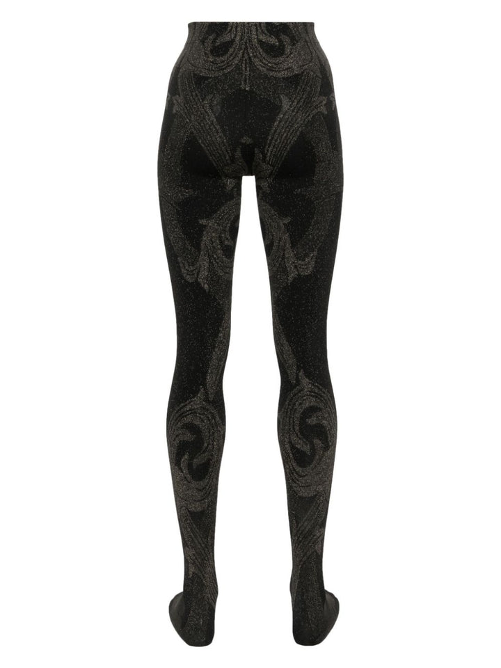 Wolford x ETRO metallic jacquard effect tights