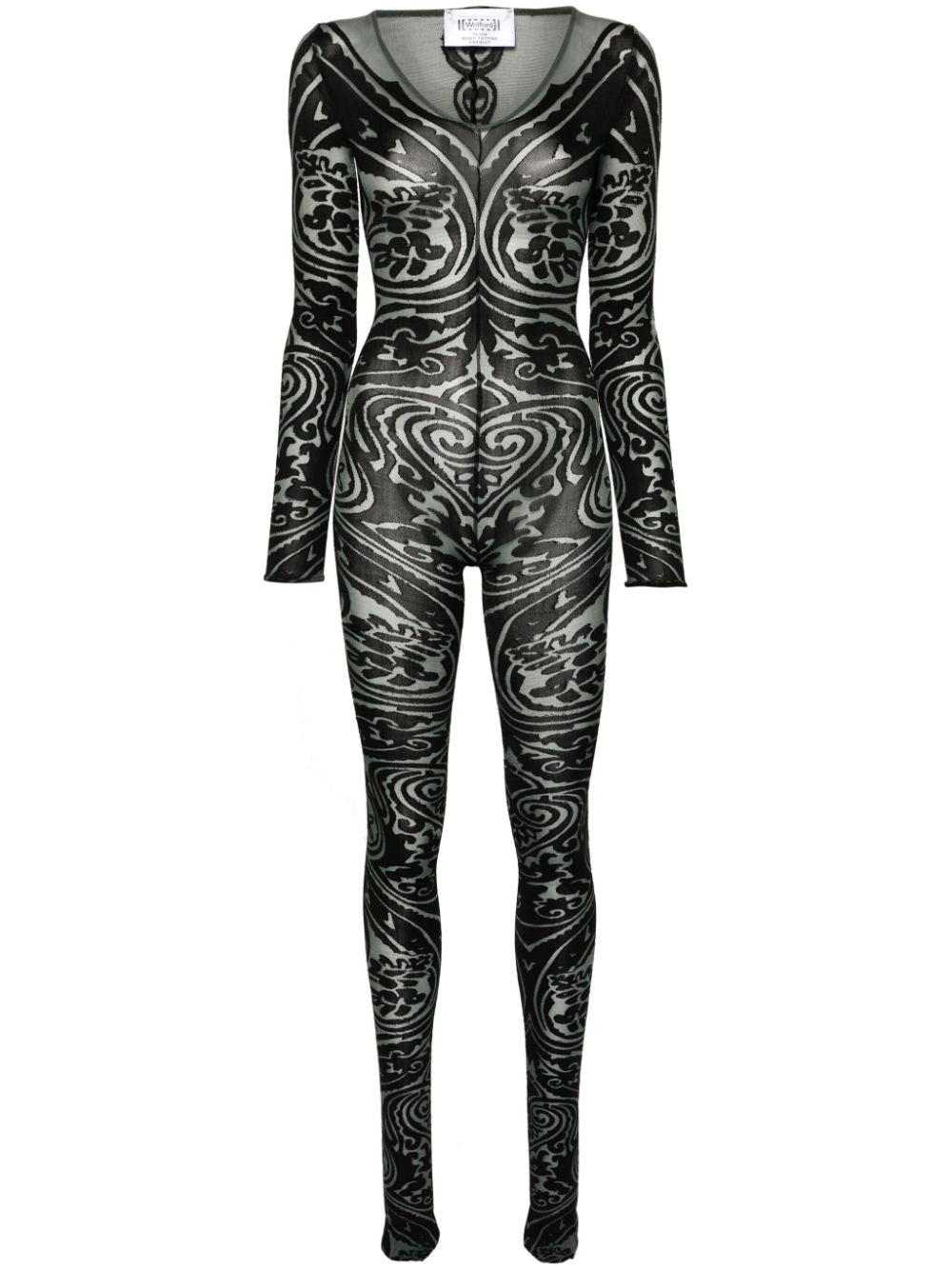 Wolford x ETRO V-neck Body Tattoo jumpsuit