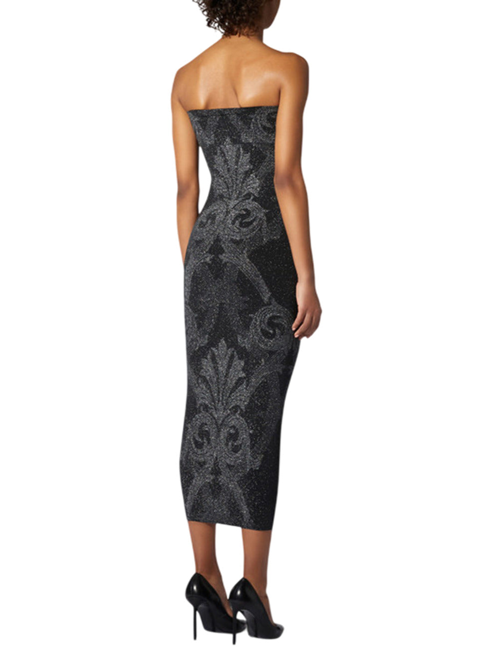 Wolford x ETRO metallic midi dress with baroque jacquard effect