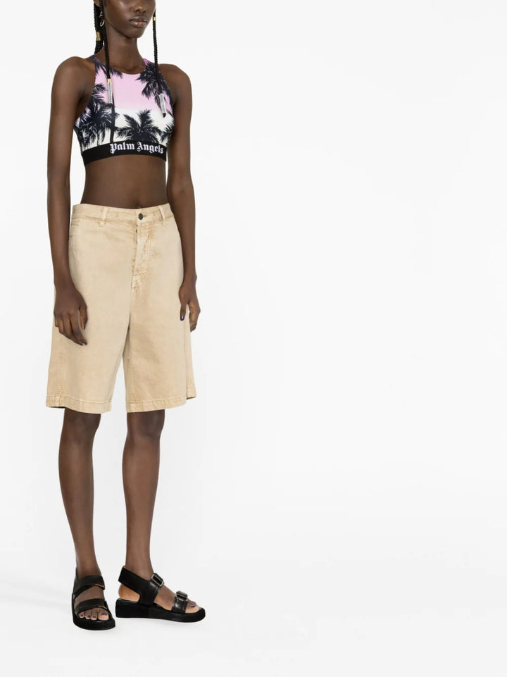 cropped top with palm motif