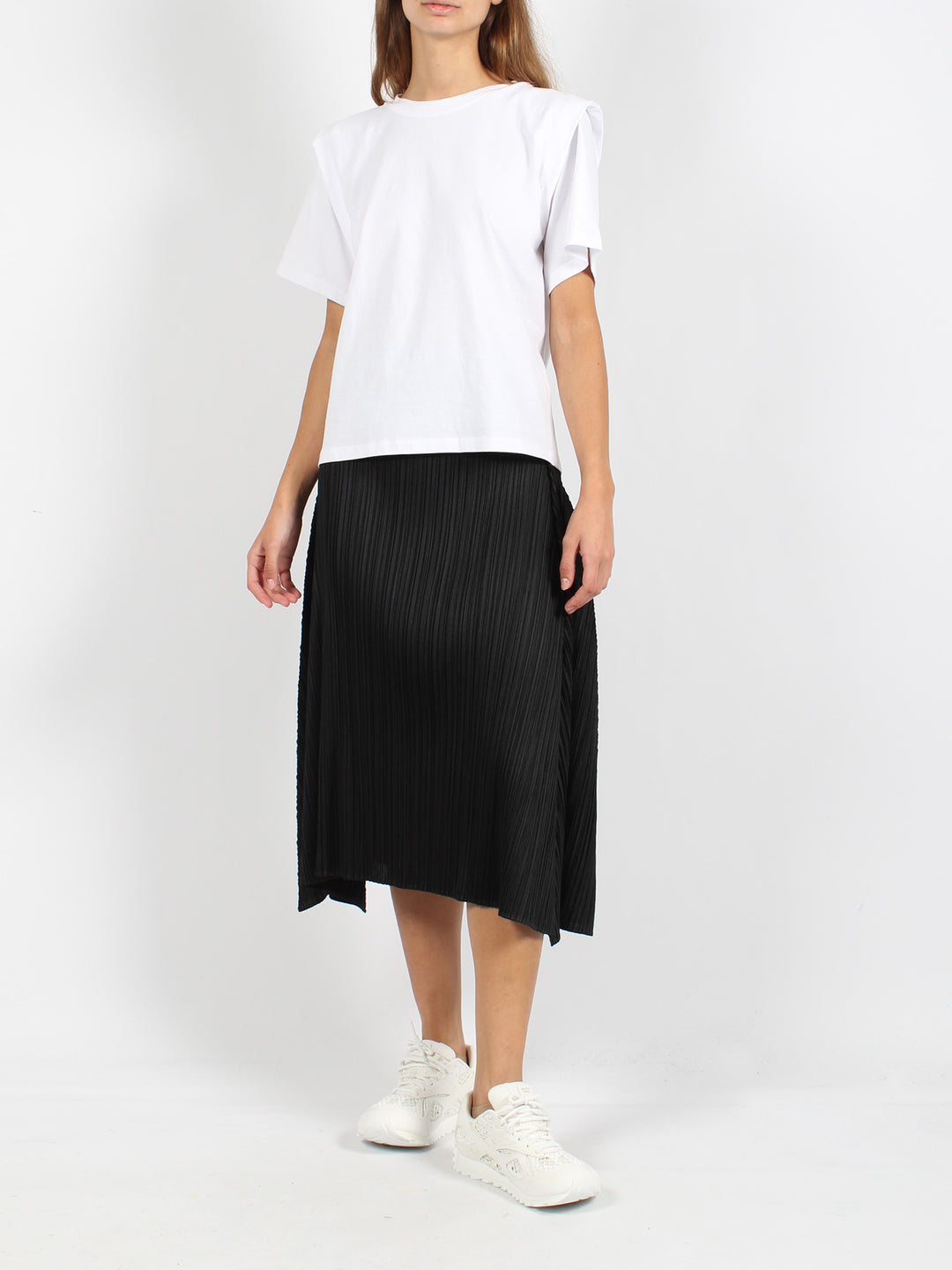 Plisse` midi skirt