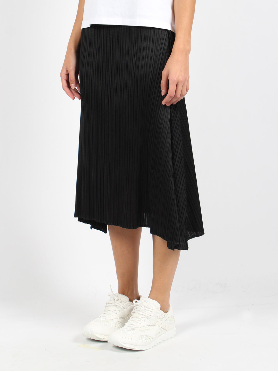 Plisse` midi skirt