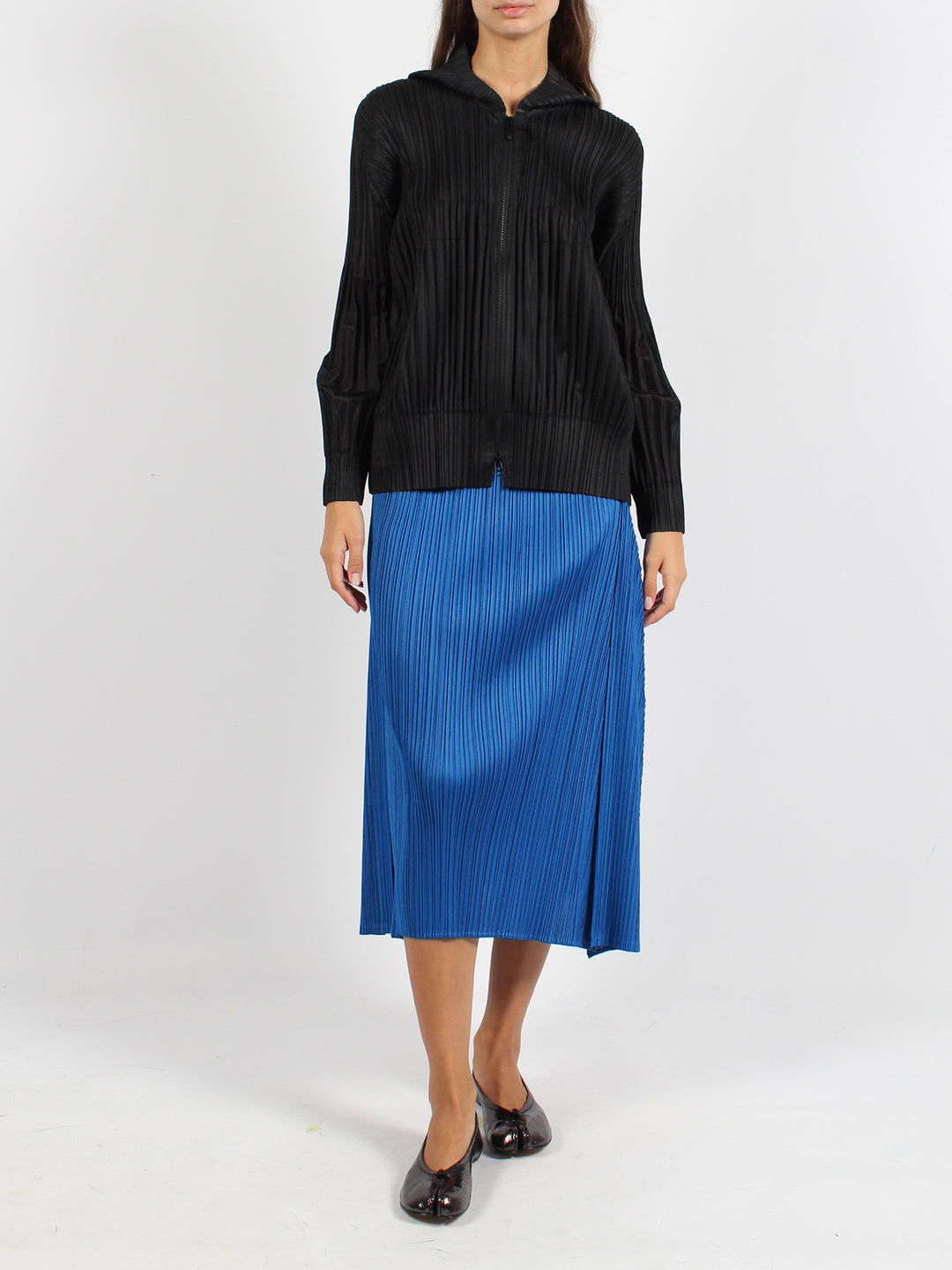 Plisse` midi skirt