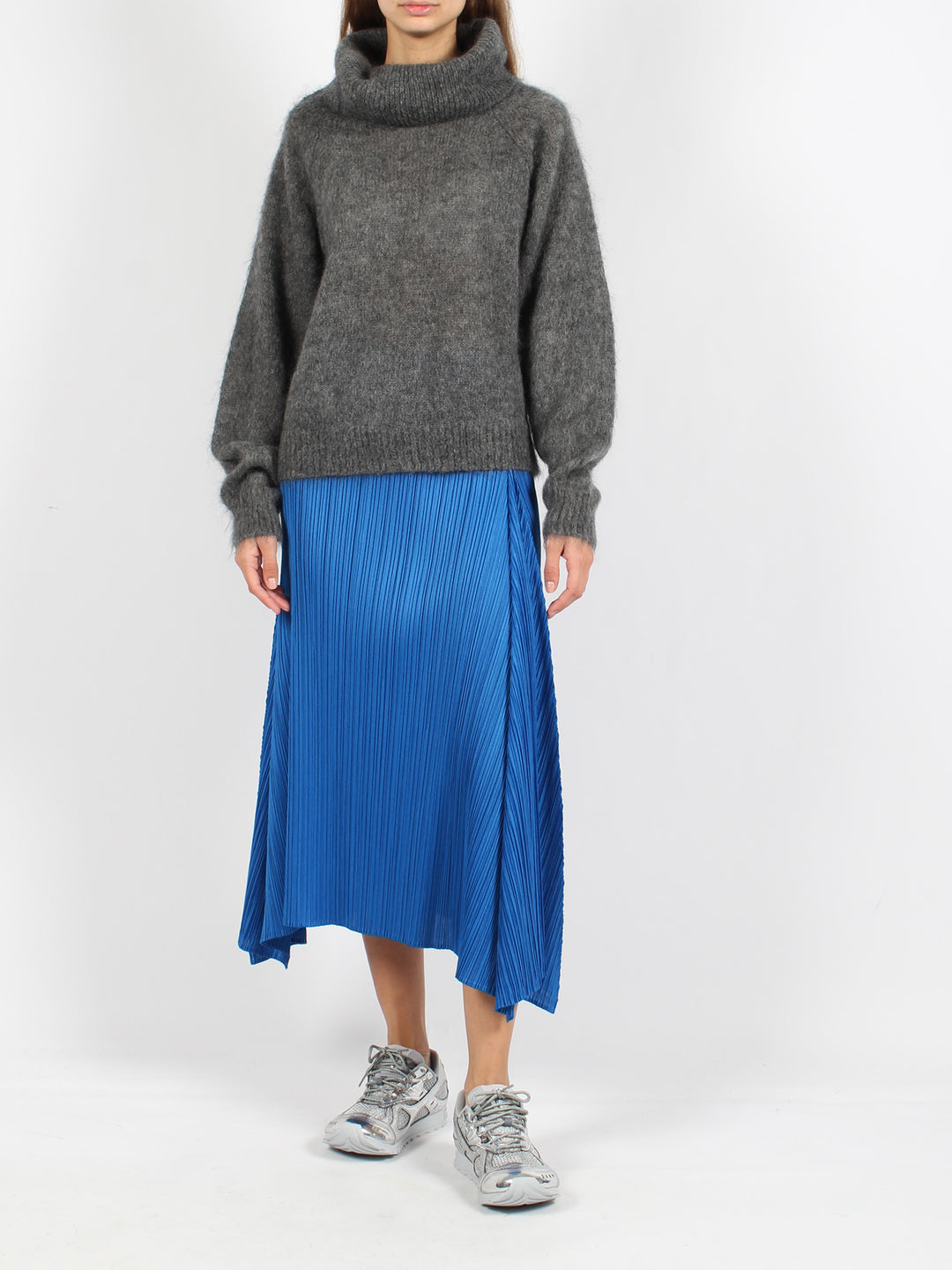 Plisse` midi skirt