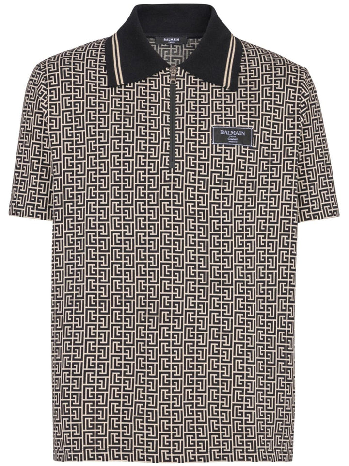 Labyrinth polo shirt with jacquard effect