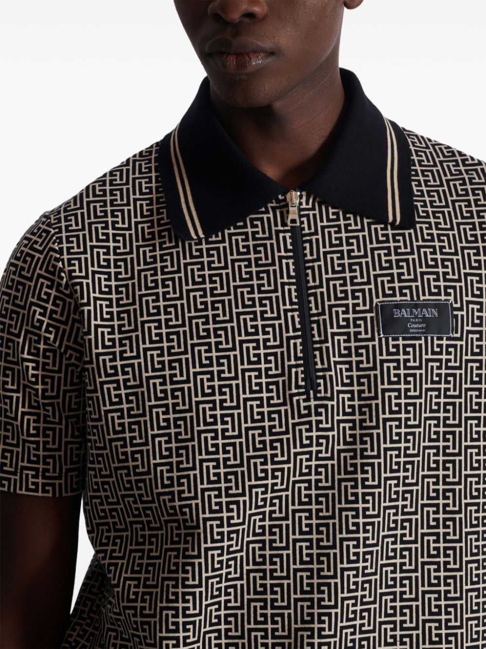 Labyrinth polo shirt with jacquard effect