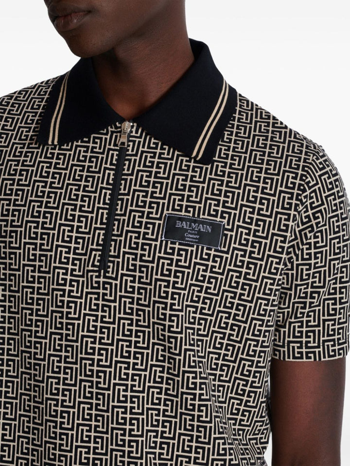 Labyrinth polo shirt with jacquard effect