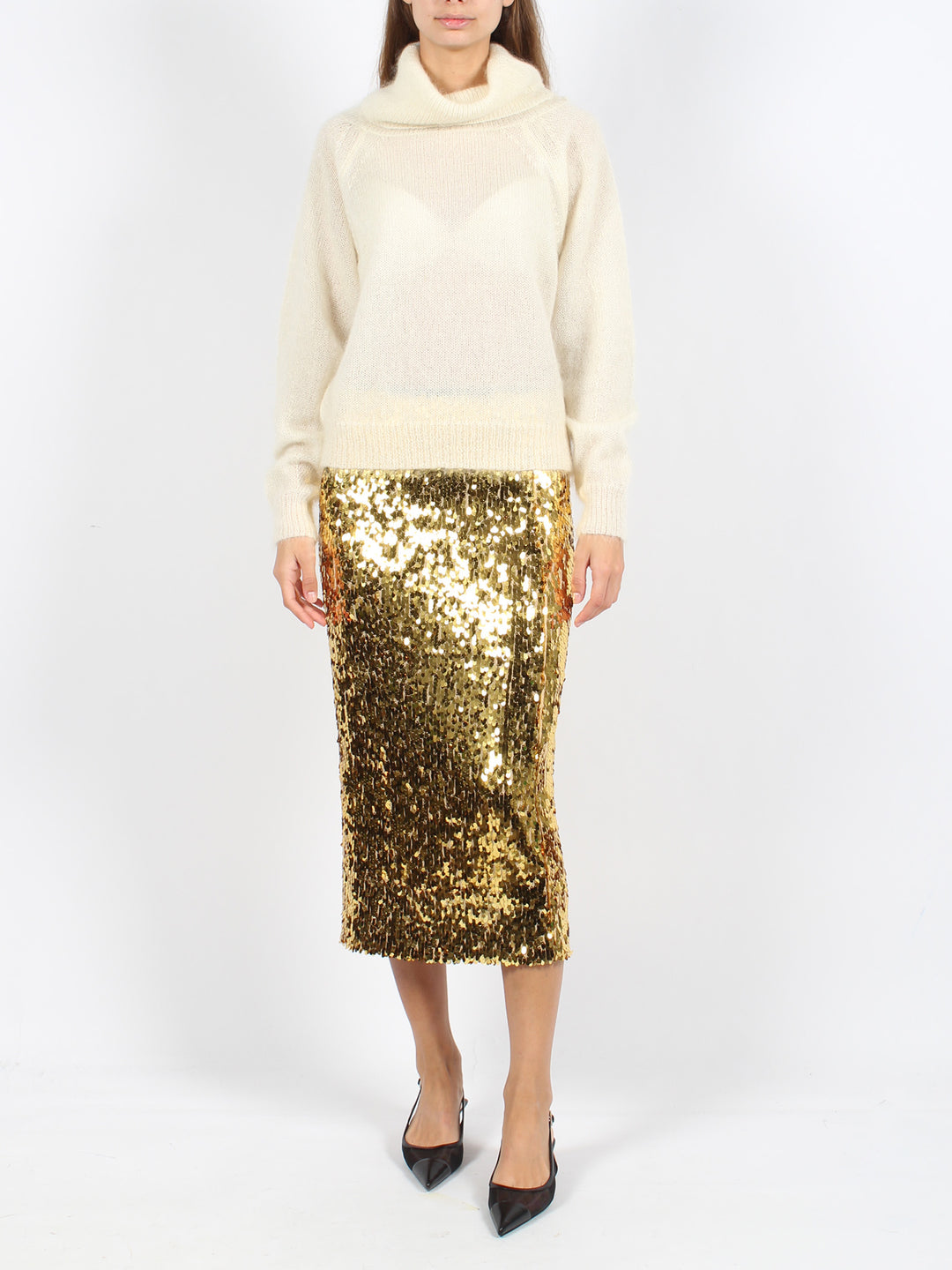 Sequins midi skirt