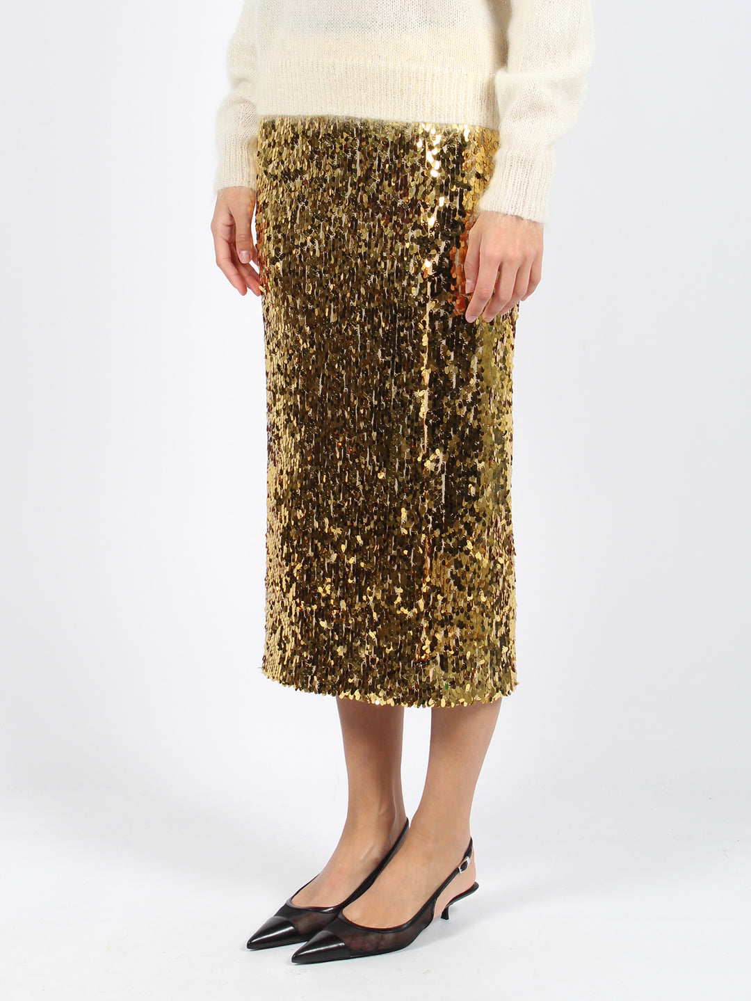 Sequins midi skirt