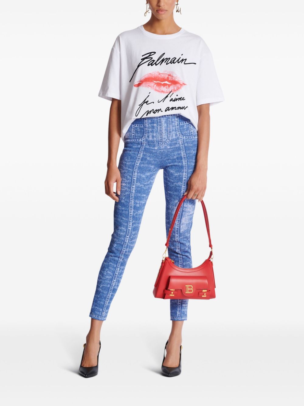 Ss balmain kiss print t-shirt