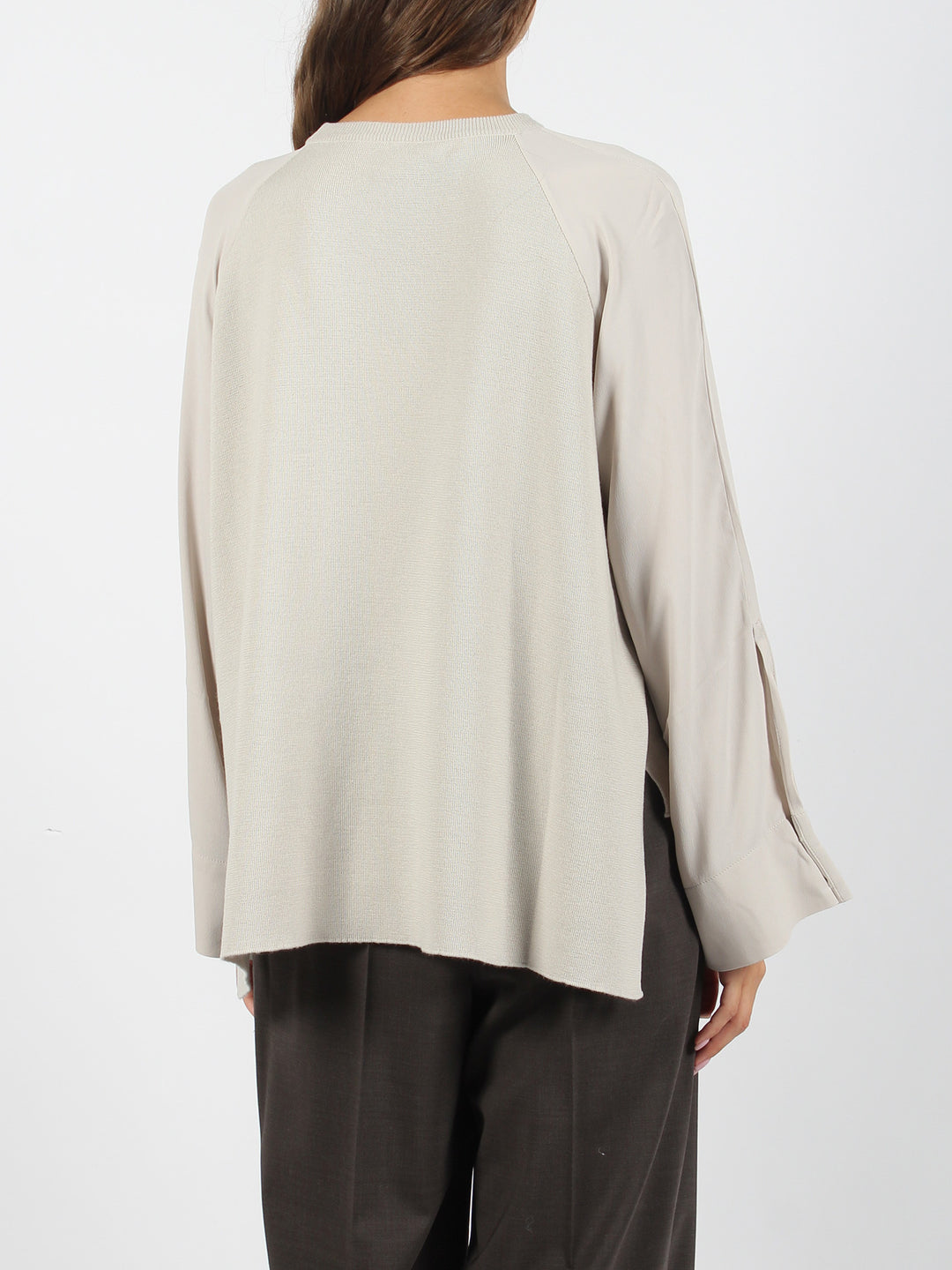 Silk sleeved sweater