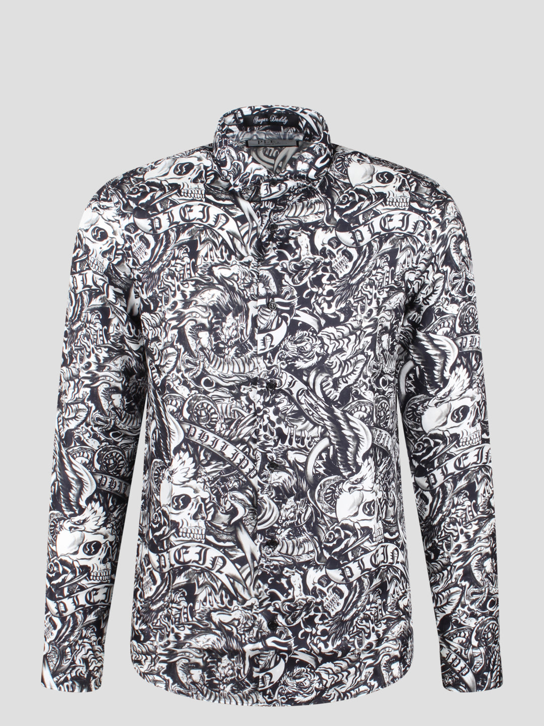 Silk shirt sugar daddy cut ls tattoo shirt