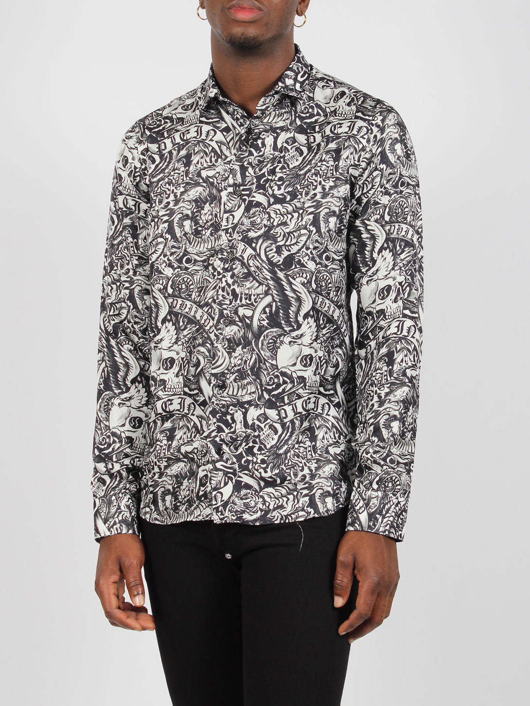 Silk shirt sugar daddy cut ls tattoo shirt