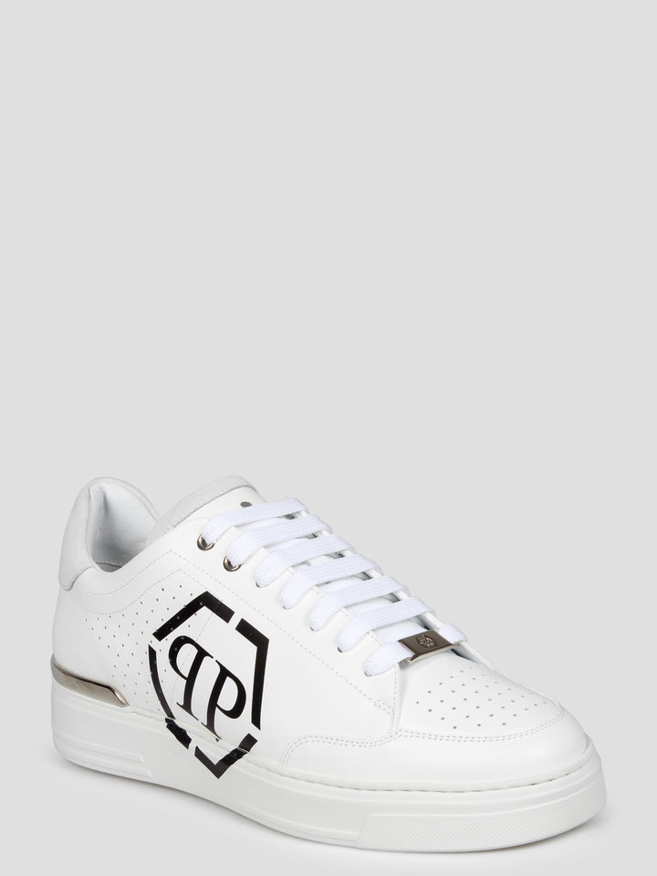 Hexagon lo-top leather sneakers