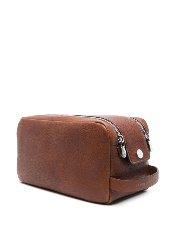 Leather toiletry bag