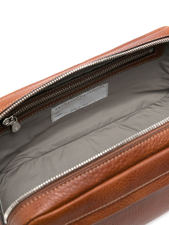 Leather toiletry bag