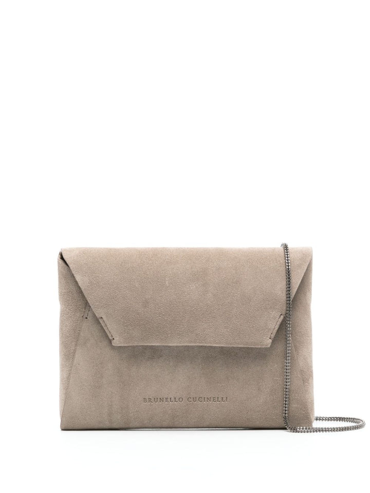 Suede clutch