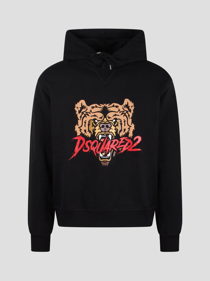 Printed bear hoodie