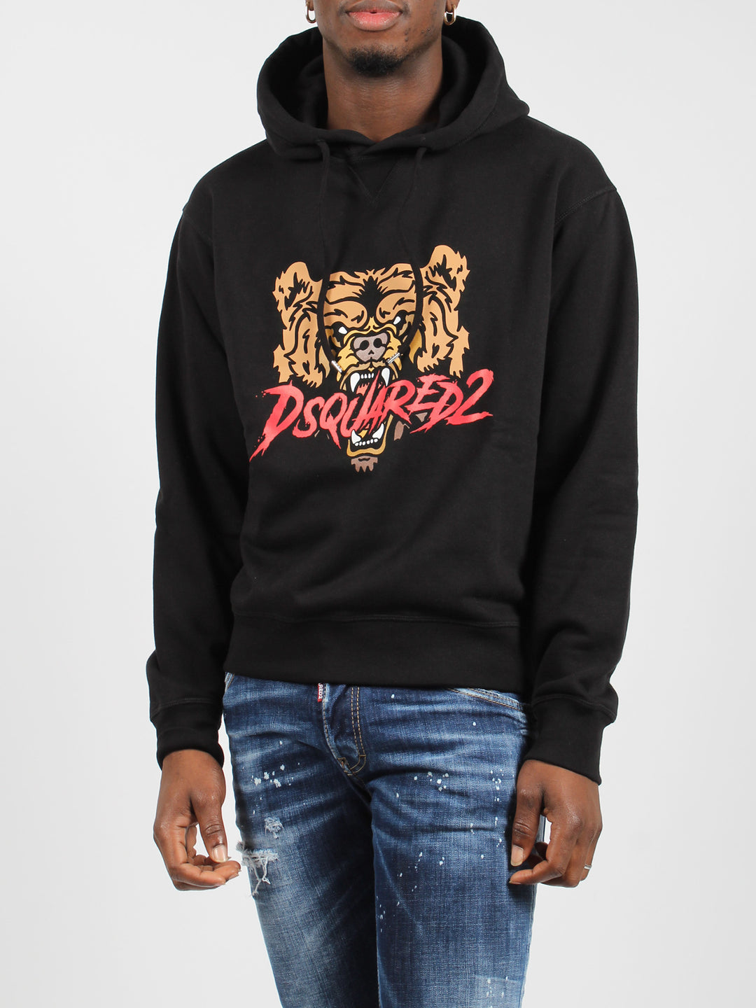 Printed bear hoodie