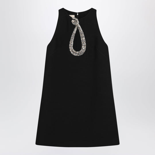 Short Embroidered Crepe Couture Dress