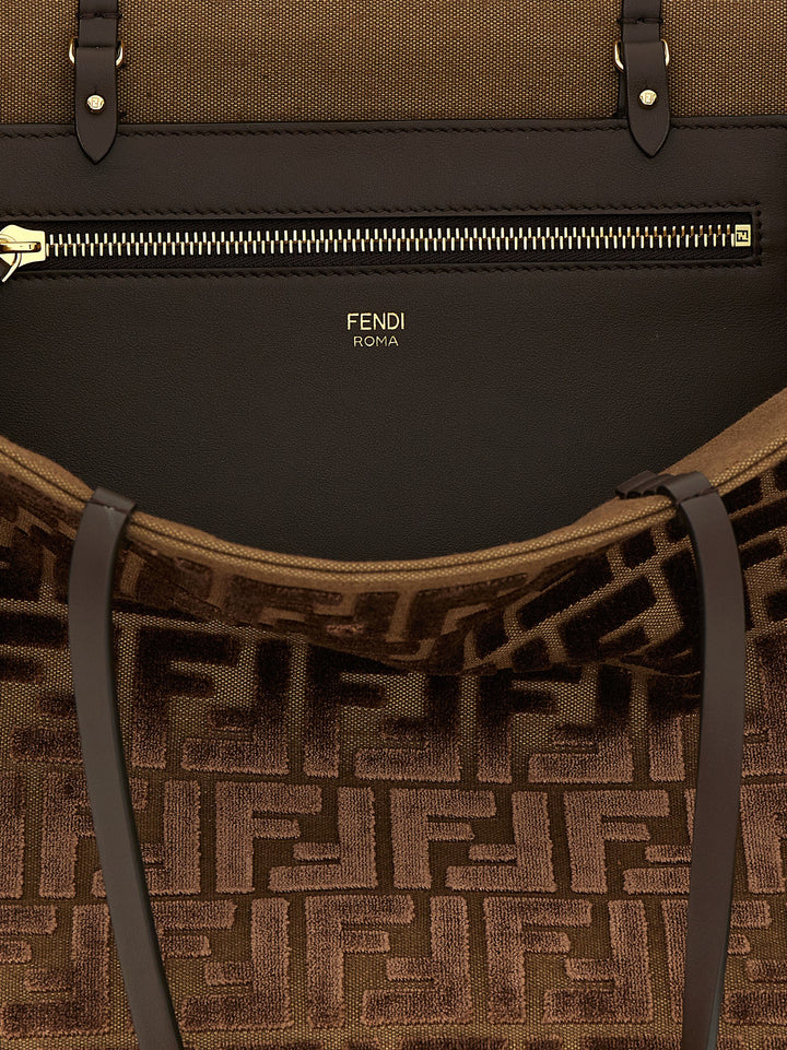 Fendi Roll Large Tote Bag - Brown | 48457b3e9d6989d531c03e33cd3393a5e5569629