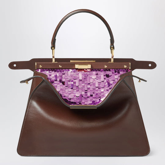 Peekaboo I See U Medium Brown With Purple Sequins