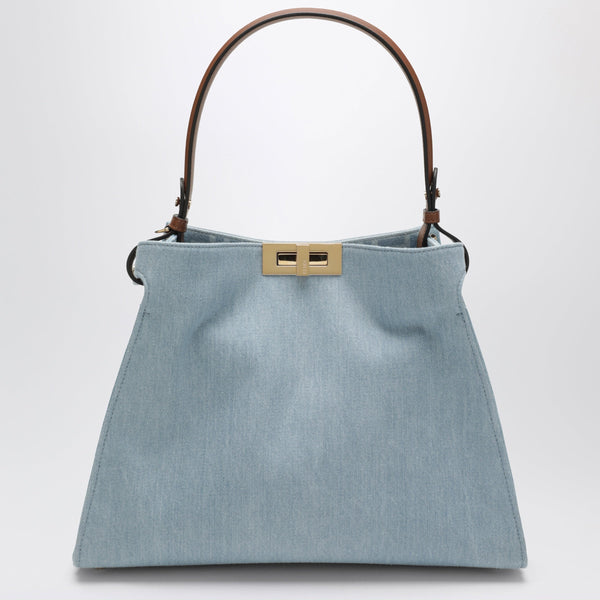 Fendi Way Bag In Light Blue Denim