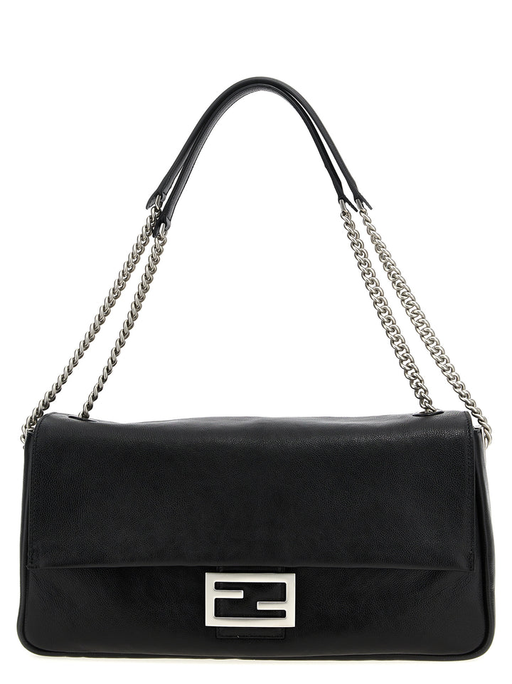 Fendi Baguette Chain Large Shoulder Bags - Black | 2d285a86c18eeaa773253d130e5f90a43cad18e8