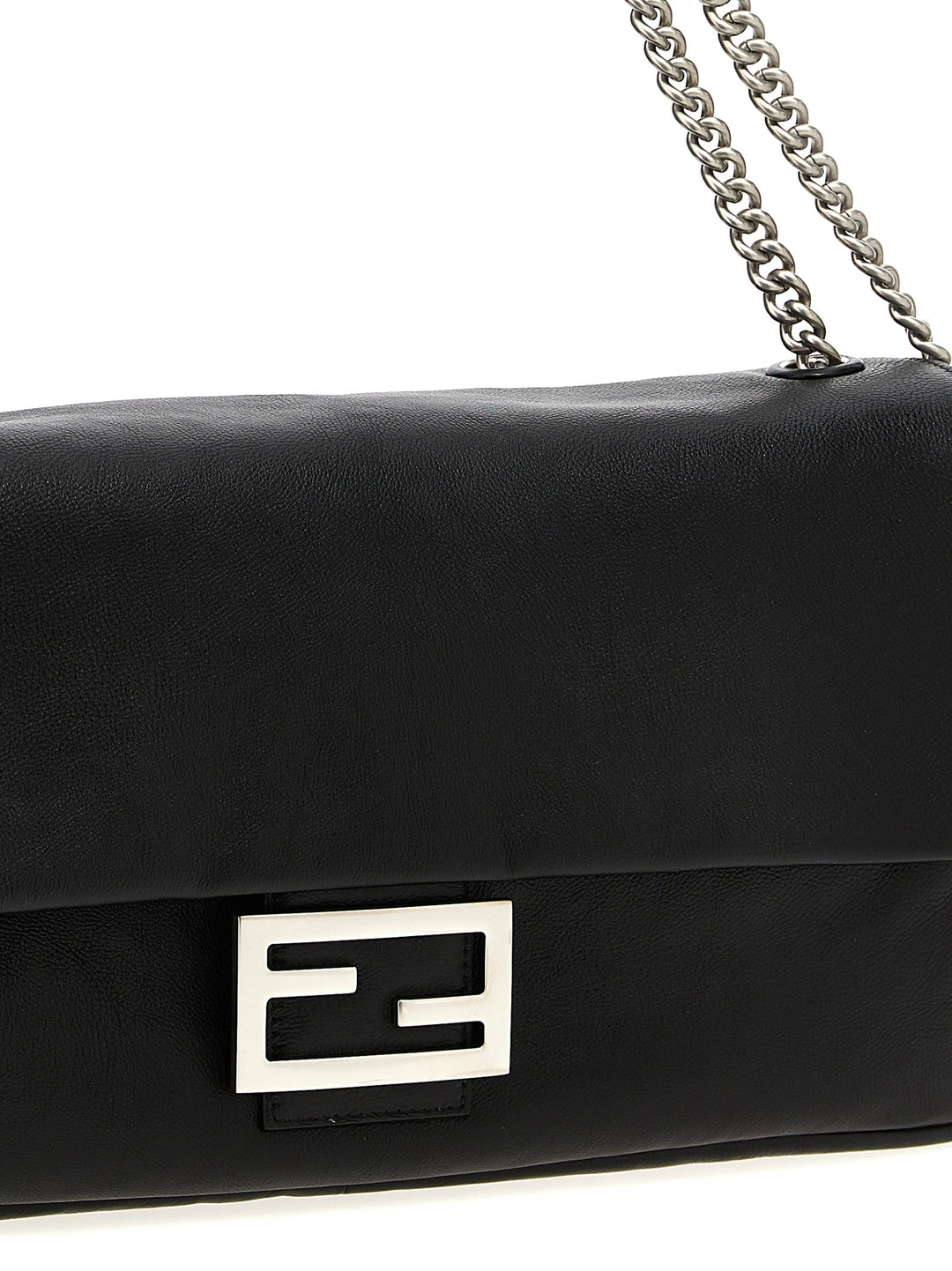 Fendi Baguette Chain Large Shoulder Bags - Black | 8d254365cb75a8df2922d0b868a1069eaffeedfa