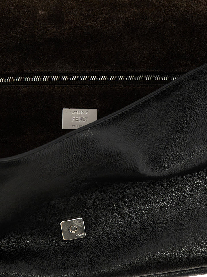 Fendi Baguette Chain Large Shoulder Bags - Black | 4084a9d49db03746d9ef9d7de34b2e4887b72938