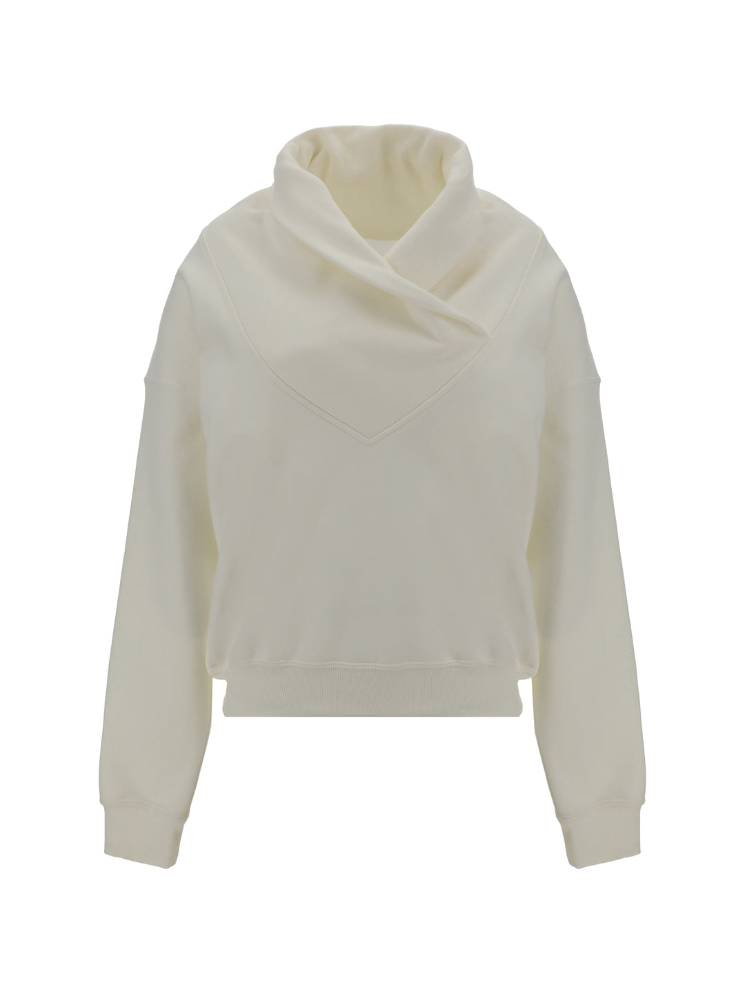 SWEAT COL DRAPE MOLLETON DOUX