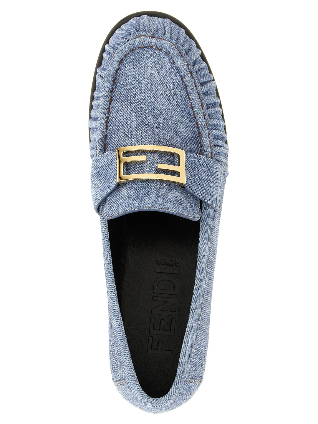 Fendi Baguette Loafers - Light Blue | 834067f8a8ac606b2c596f8b23ea57ee4276c107