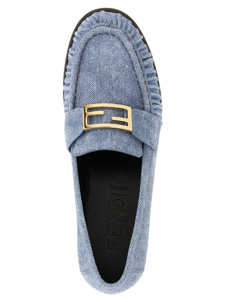 Fendi Baguette Loafers - Light Blue | 834067f8a8ac606b2c596f8b23ea57ee4276c107