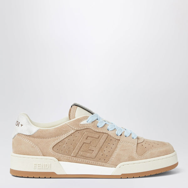 Fendi Match Low-Top Sneakers In Beige Suede