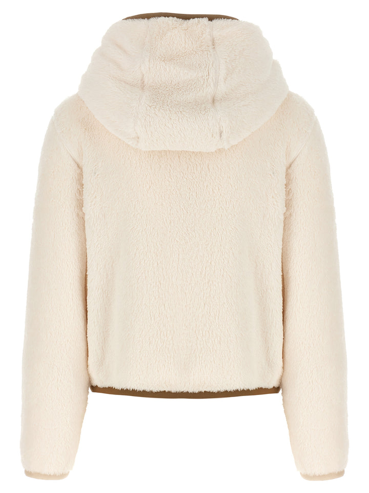 Logo Hooded Cardigan Sweater, Cardigans White