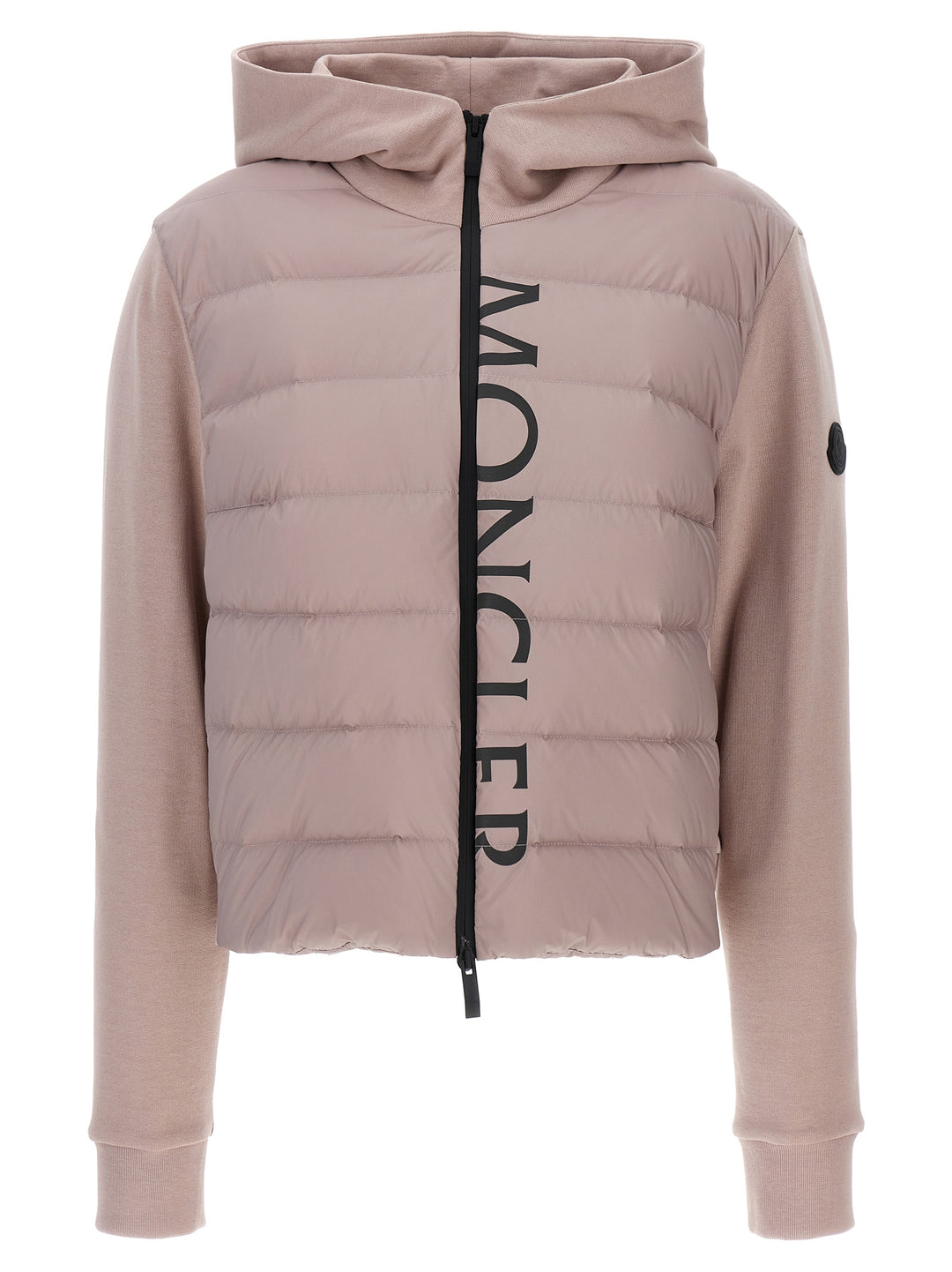 Two-Material Hoodie Sweatshirt Pink