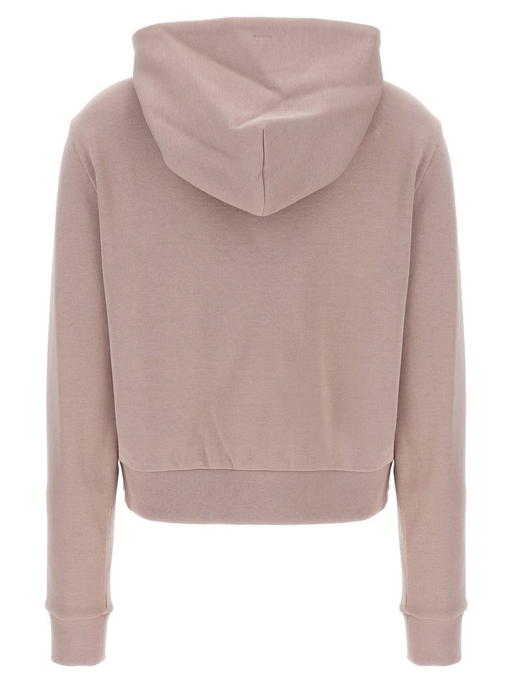 Two-Material Hoodie Sweatshirt Pink