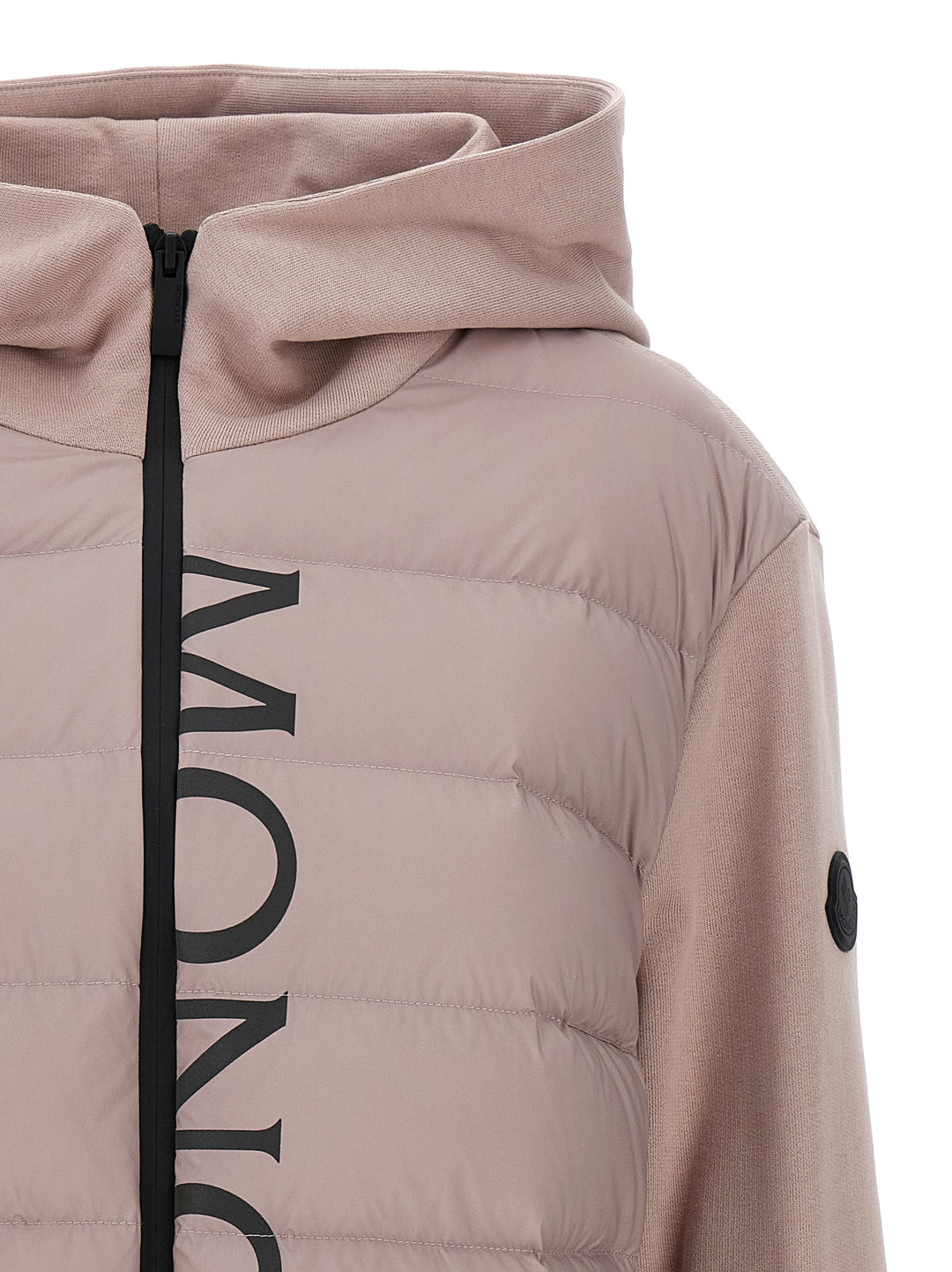 Two-Material Hoodie Sweatshirt Pink