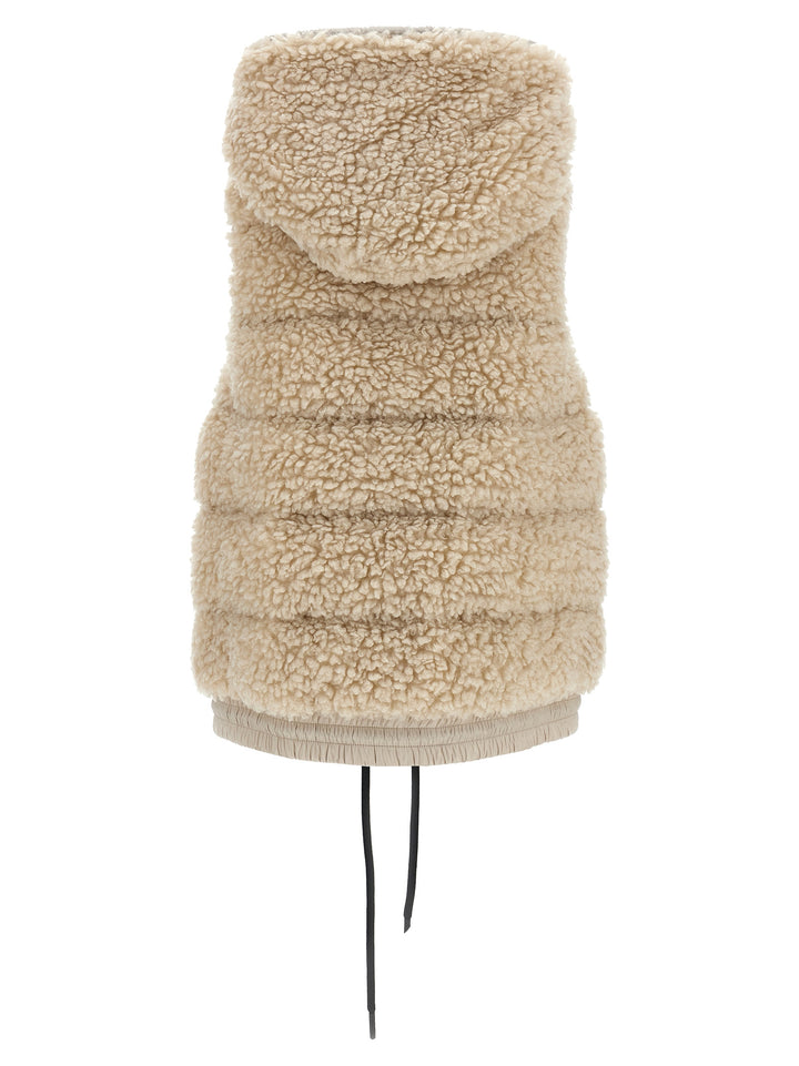 Fur-Effect Vest Gilet Beige