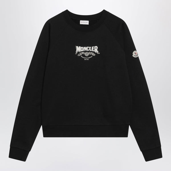 Black Sweatshirt With Logo Embroidery