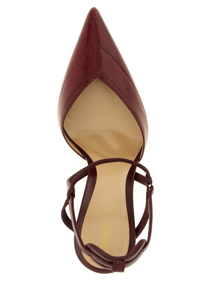 Fendi Very Colibrì Pumps - Bordeaux | 45f23830d116fb79a946f016699b8aff69add110