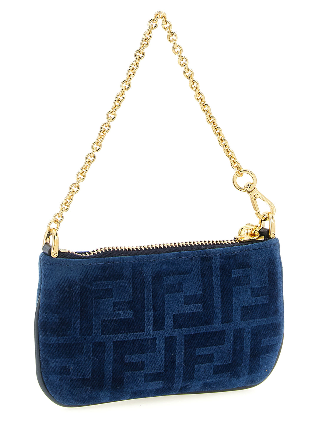 Fendi Ff Mini Denim Pouch Bag Accessories - Blue | b5eae247506f7d5d1fc37852ee4311411fa5560e