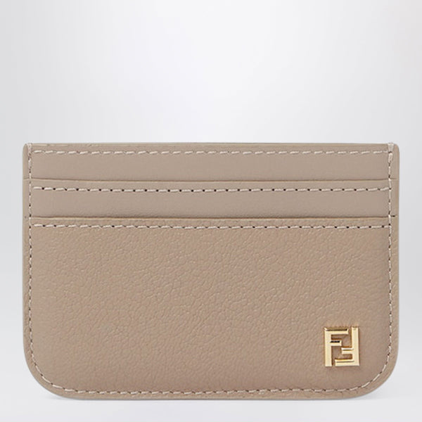 Taupe Leather Ff Card Case