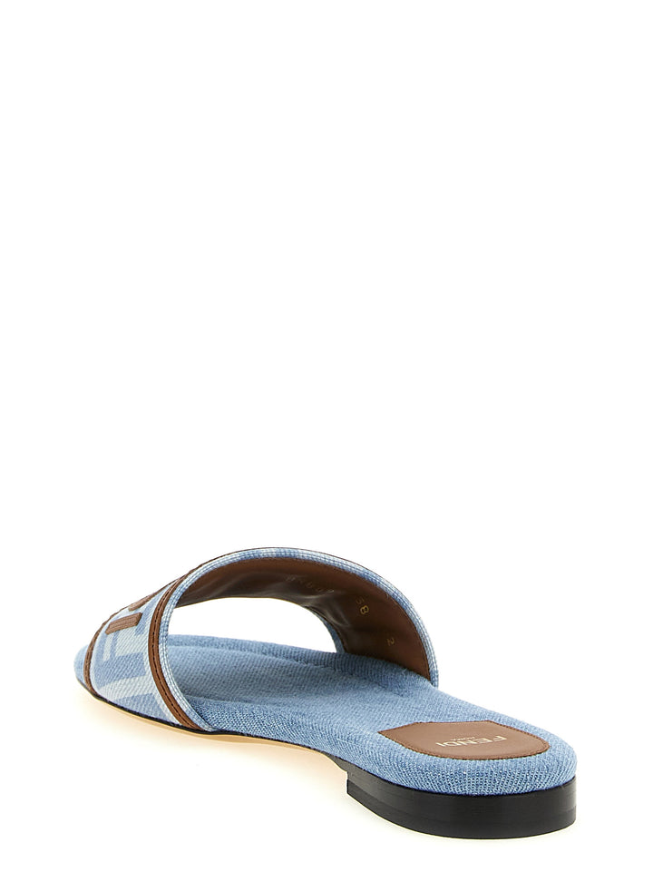 Fendi Denim Sandals - Light Blue | 153619479bd00d4a34b99dd34723ad8c07377581